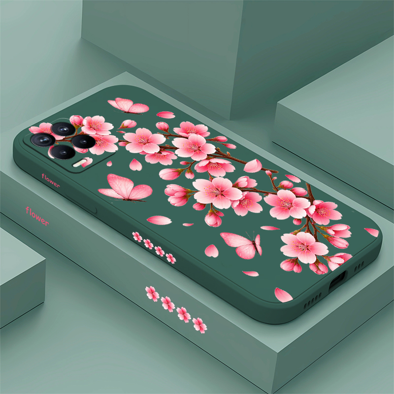 Realme Note 50 - غطاء هاتف بتصميم زهور وردية لهواتف